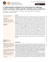 A mixed-methods evaluation of an intervention for enhancing alcohol screening in adults aged 50+ attending primary health care