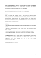 The Feasibility Of Goal Management Training To Address Cognitive Impairment In An Outpatient Alcohol Treatment Population: Findings From A Novel Case Series