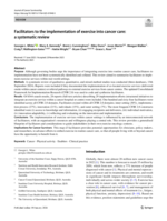 Facilitators to the implementation of exercise into cancer care: a systematic review