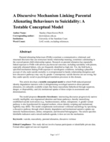 A Discursive Mechanism Linking Parental Alienating Behaviours to Suicidality: A Testable Conceptual Model