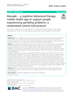 Manaaki - a cognitive behavioral therapy mobile health app to support people experiencing gambling problems: a randomized control trial protocol