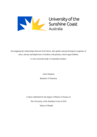 Investigating the relationships between food choice, diet quality and psychological symptoms of stress, anxiety and depression of mothers with primary-school-aged children. A cross-sectional study of Australian mothers.