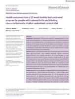 Health outcomes from a 12‐week healthy body and mind program for people with osteoarthritis and thinking concerns/dementia: A pilot randomised control trial