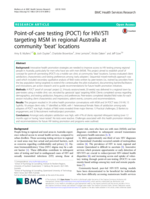 Point-of-care testing (POCT) for HIV/STI targeting MSM in regional Australia at community "beat' locations