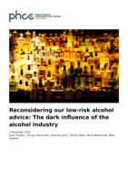 Reconsidering our low-risk alcohol advice: The dark influence of the alcohol industry