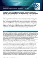 A stepping stone for postgraduate research? Assessing the place of the honours degree in the Health Science curriculum