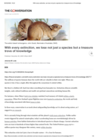 With every extinction, we lose not just a species but a treasure trove of knowledge