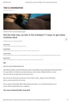 Did the kids stay up late in the holidays? 3 ways to get sleep routines back