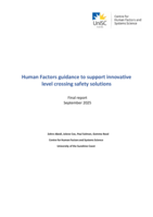 Human Factors guidance to support innovative level crossing safety solutions: Final report September 2025