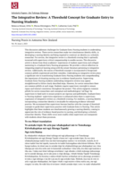 The Integrative Review: A Threshold Concept for Graduate Entry to Nursing Students