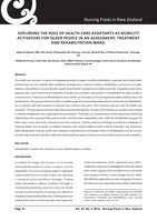 Exploring the role of health care assistants as mobility activators for older people in an Assessment, Treatment, and Rehabilitation ward