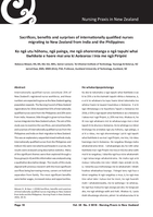 Sacrifices, benefits and surprises of internationally qualified nurses migrating to new zealand from india and the philippines