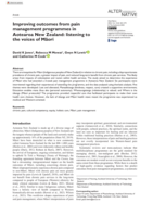Improving outcomes from pain management programmes in Aotearoa New Zealand: listening to the voices of Māori