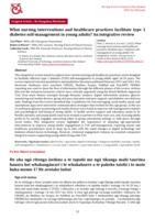 What nursing interventions and healthcare practices facilitate type 1 diabetes self-management in young adults? An integrative review