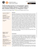 Understanding barriers to immunisation against vaccine-preventable diseases in Pacific people in New Zealand, Aotearoa: an integrative review