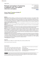 Patients’ perceptions of autonomy in palliative care: Two patient interview exemplars