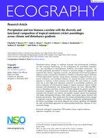 Precipitation and tree biomass correlate with the diversity and functional composition of tropical rainforest cricket assemblages across climate and disturbance gradients