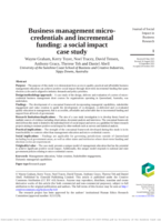 Business management micro-credentials and incremental funding: A Social Impact Case Study