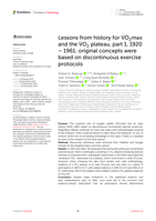 Lessons from history for VO2 max and the VO2 plateau, part 1, 1920 – 1961: original concepts were based on discontinuous exercise protocols