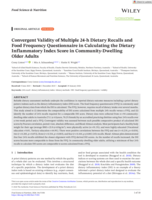 Convergent Validity of Multiple 24-h Dietary Recalls and Food Frequency Questionnaire in Calculating the Dietary Inflammatory Index Score in Community-Dwelling Older Adults