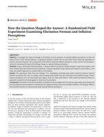 How the Question Shaped the Answer: A Randomized Field Experiment Examining Elicitation Formats and Inflation Perceptions