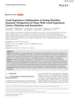 Lived Experience Collaboration in Eating Disorders Research: Perspectives of Those With Lived Experience, Carers, Clinicians and Researchers