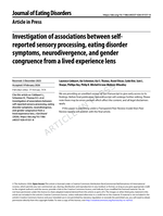 Investigation of associations between self-reported sensory processing, eating disorder symptoms, neurodivergence, and gender congruence from a lived experience lens
