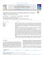 Unprepared and under pressure: Transitioning experiences to emergency nursing in rural and remote areas