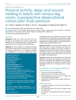 Physical activity, sleep and wound healing in adults with venous leg ulcers: A prospective observational cohort pilot study protocol