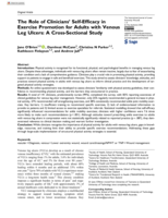 The Role of Clinicians' Self-Efficacy in Exercise Promotion for Adults with Venous Leg Ulcers: A Cross-Sectional Study