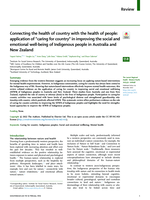 Connecting the health of country with the health of people: application of "caring for country" in improving the social and emotional well-being of Indigenous people in Australia and New Zealand