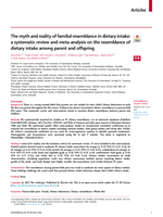 The myth and reality of familial resemblance in dietary intake:a systematic review and meta-analysis on the resemblance of dietary intake among parent and offspring
