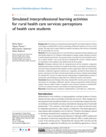 Simulated interprofessional learning activities for rural health care services: perceptions of health care students