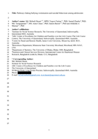 Pathways linking bullying victimisation and suicidal behaviours among adolescents