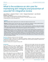 What is the evidence on skin care for maintaining skin integrity and prevention of wounds? An integrative review