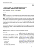 Profile of individuals with low back pain and factors defining chronicity of pain: a population-based study in Ethiopia