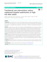 Transitional care interventions reduce unplanned hospital readmissions in high-risk older adults