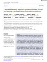 Trait-based evidence of salinity-induced functional diversity loss in mangroves: Implications for ecosystem resilience