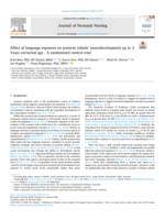 Effect of language exposure on preterm infants' neurodevelopment up to 3&nbsp;Years corrected age - A randomised control trial