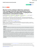 Physical Activity, Sedentary Behaviour, and Screen Time Amongst Culturally and Linguistically Diverse Australian Children and Adolescents: A Scoping Review of Quantitative and Qualitative Studies