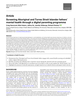 Screening Aboriginal and Torres Strait Islander fathers' mental health through a digital parenting programme