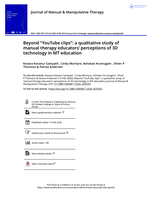 Beyond "YouTube clips": a qualitative study of manual therapy educators' perceptions of 3D technology in MT education