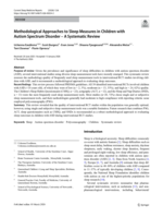 Methodological Approaches to Sleep Measures in Children with Autism Spectrum Disorder – A Systematic Review