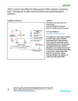 SMN1 variants identified by false-positive SMA newborn screening tests: Therapeutic hurdles and functional and epidemiological solutions