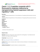Caerin 1.1/1.9 peptides cooperate with 5- uorouracil to suppress melanoma by reprogramming myeloid suppressor cells and regulatory T cells