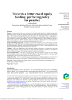 Towards a better era of equity funding: perfecting policy for practice