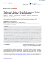 The Economic Burden of Metabolic Syndrome in Elective Surgery: An Australian Cost-of-Illness Study
