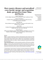 Host country distance and unrealized cross-border merger and acquisition deals: perspectives from China and Russia