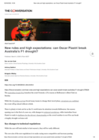 New rules and high expectations: can Oscar Piastri break Australia’s F1 drought?