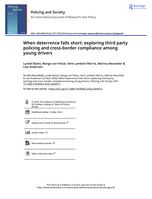 When deterrence falls short: exploring third party policing and cross-border compliance among young drivers